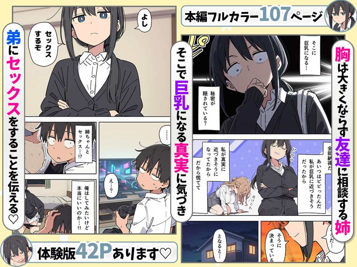 貧乳コンプレックスなジト目姉の育乳を手伝ったが大きくならないので中出しセックスすることになった話【あくめくん】 画像7