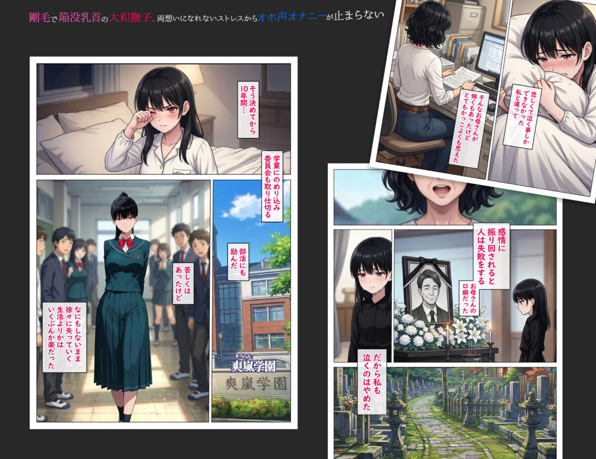 剛毛で陥没乳首の大和撫子、両想いになれないストレスからオホ声オナニーが止まらない【ハレノヒ】 画像1