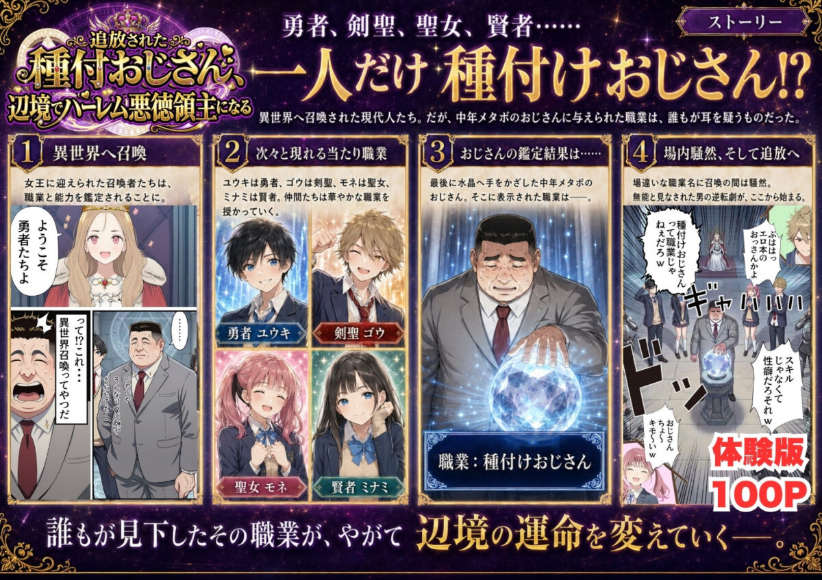 【異世界召喚】追放された種付けおじさん、辺境でハーレム悪徳領主になる【竿役が種付けおじさんじゃないとヌケないんだが・・・】 画像1