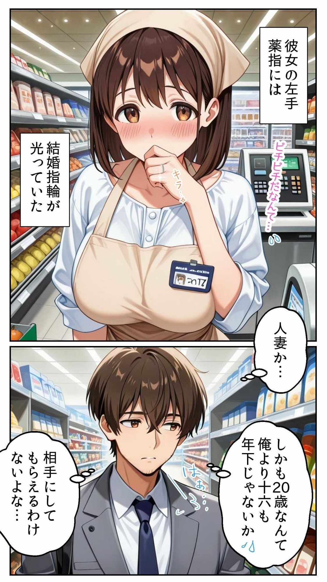 人妻パートさんと禁断の媚薬NTR 〜20歳の若妻がスーパーで乱れる午後〜【とろとろコミック】 画像1