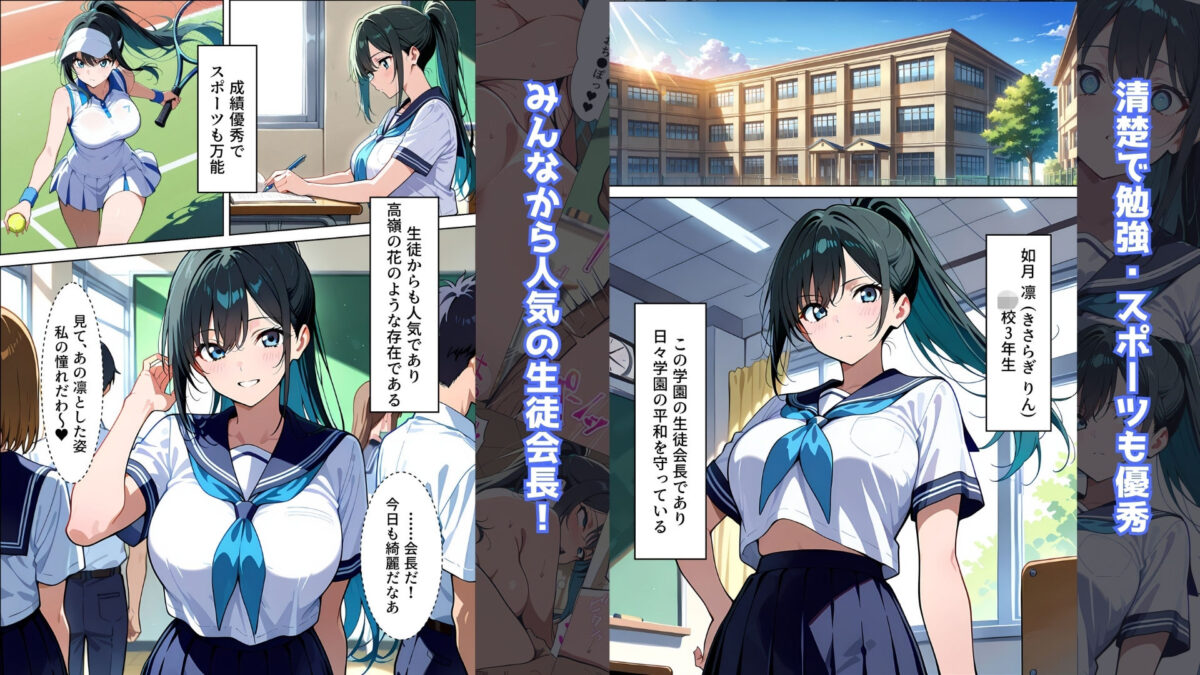 【催●アプリ】〜清楚な生徒会長が大嫌いな豚教師に常識改変されておち●ぽ大好きにさせられる話〜【たゆたう本舗】 画像1