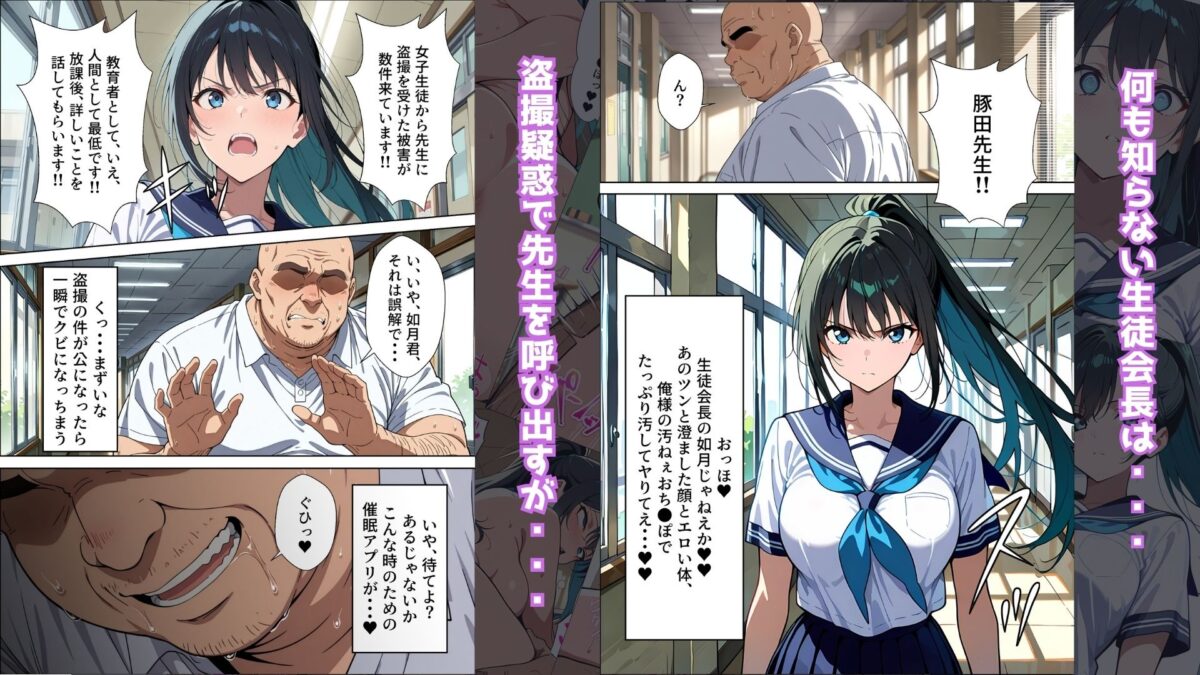 【催●アプリ】〜清楚な生徒会長が大嫌いな豚教師に常識改変されておち●ぽ大好きにさせられる話〜【たゆたう本舗】 画像3