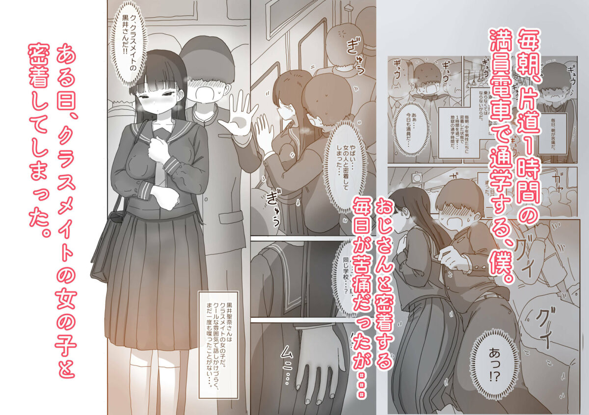 電車通学中こっそり中出しさせてくれるクラスメイトの黒井さん【ひやしまくら】 画像1