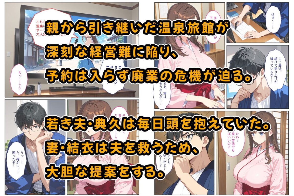 経営難の温泉旅館を守るため…爆乳人妻女将が客たちに種付けられて妊娠メス堕ち！【StudioSR（妹･人妻･巨乳推し）】 画像1