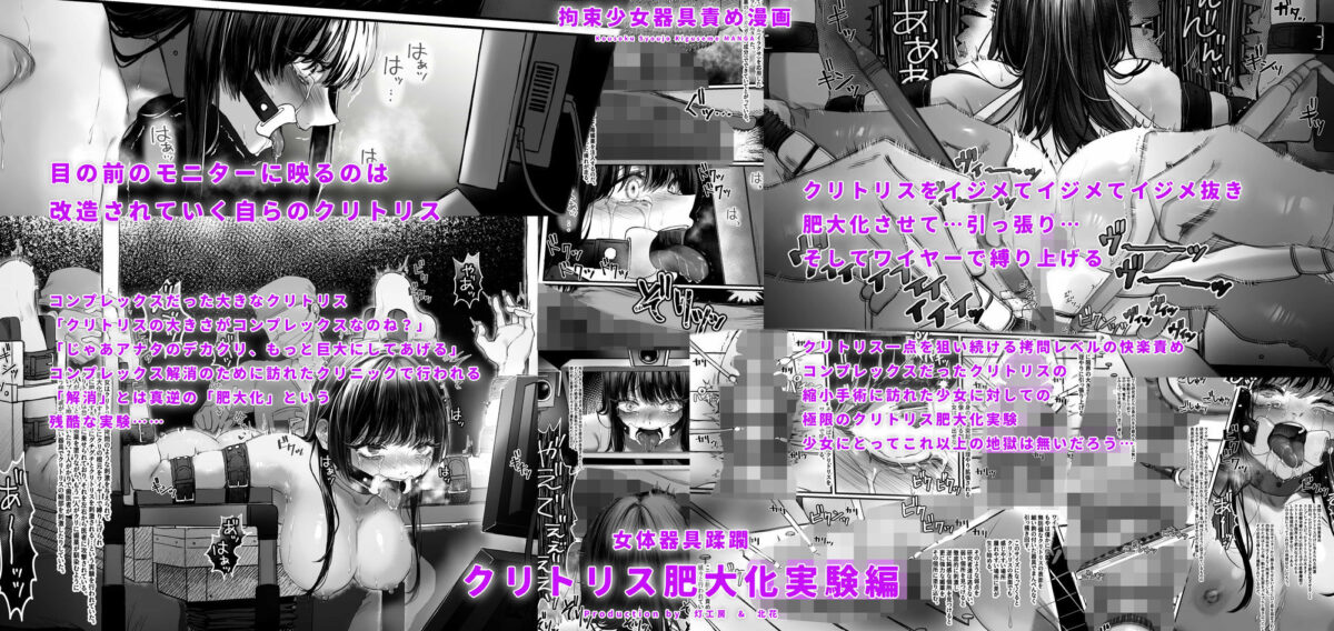 拘束少女器具責め漫画 女体器具蹂躙〜完全拘束少女/クリ肥大化実験/無限ディルド機械姦/性器徹底集中責めなど〜【灯工房】 画像2