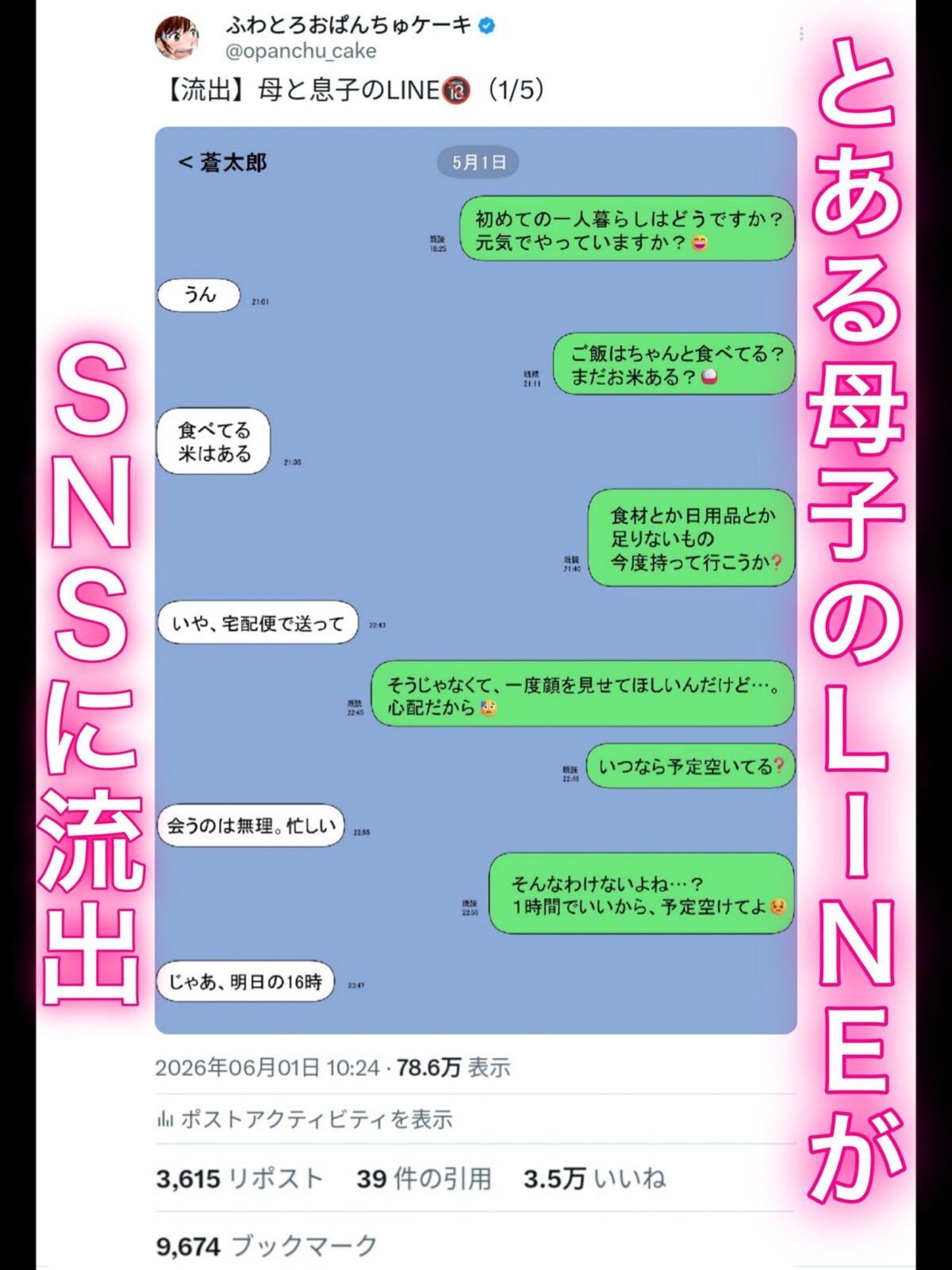 一人暮らしをする息子のアパートにノコノコ一人でやってくる不用心な母【ふわとろおぱんちゅケーキ】 画像1